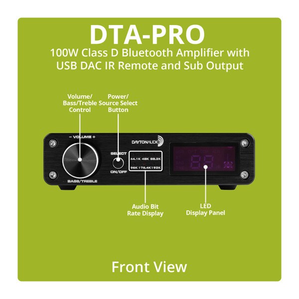 Main product image for Dayton Audio DTA-PRO 100W Class D Bluetooth Amplifi 300-3835